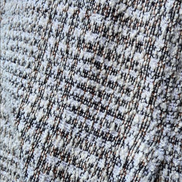 Theory Corset Tee Arbor Tweed Dress Gray and Cream Sheath Midi Dress Sz 12 - Picture 7 of 9